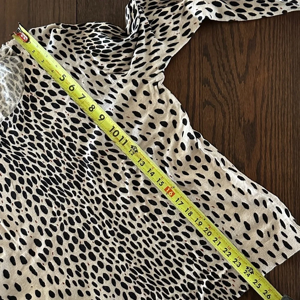 J. Crew Black and Cream Patterned Long Sleeve Thin Sweater